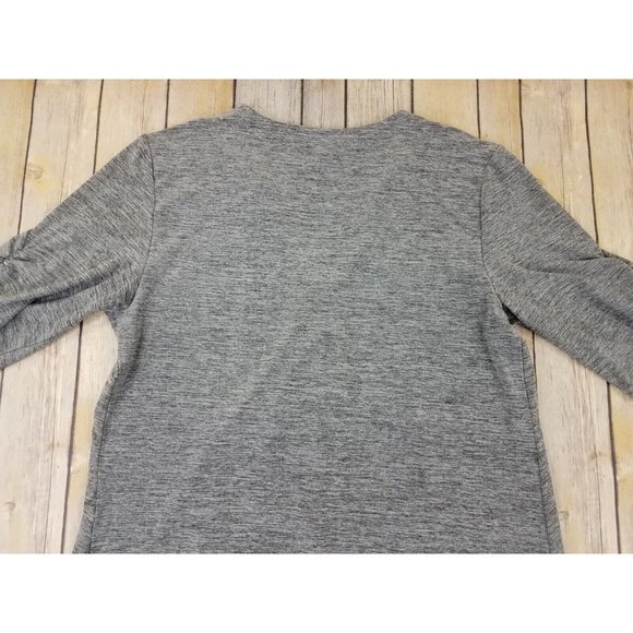 AB Studio Women’s Short Sleeves V-Neck Casual Top Blouse Size L Gray B58 - Picture 9 of 10